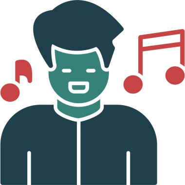 müzik adamı simgesi vektör illüstrasyonu