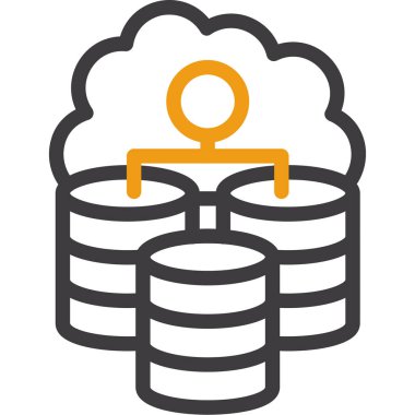 veri merkezi düz simgesi, vektör, illüstrasyon