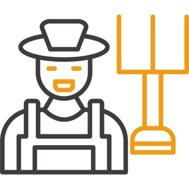 Çiftçi çiftçi ikonu ana hatlarıyla