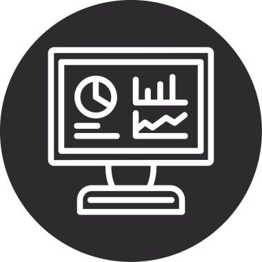 Bilgisayar monitörü. Web simgesi basit illüstrasyon