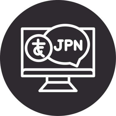 Japonya dilinde kişisel ve ticari kullanım için vektör simgesi