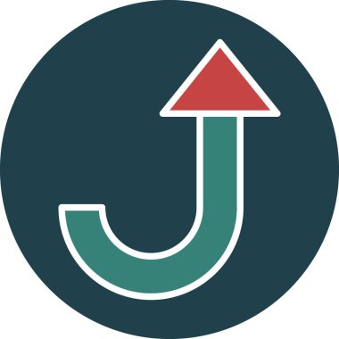 Bir yıldızlı yeşil ve kırmızı okun vektör çizimi