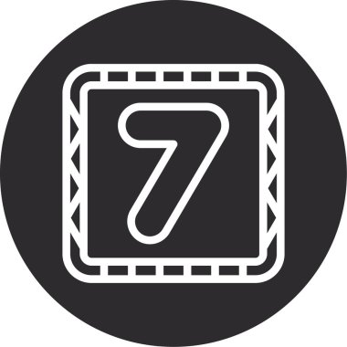 7 numaralı simge sembolü tasarımı, vektör illüstrasyonu