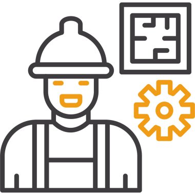 işçi simgesi, vektör illüstrasyonu