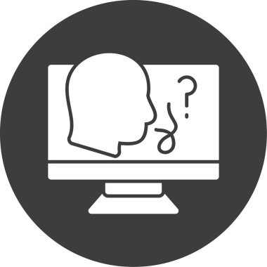 Bir sorum var. Web simgesi basit illüstrasyon