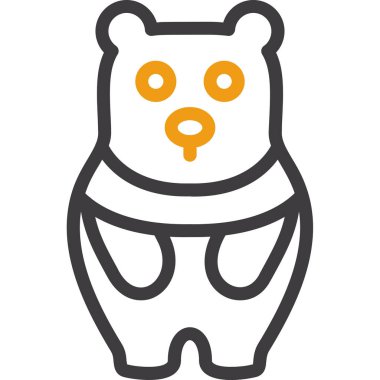 Sevimli ayı simgesi, çocuk çizgisi tasarımı