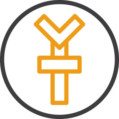 Yönlendirme ok vektör simgesi. iki renkli düz yuvarlak sembol, sarı ve gri renkler, yuvarlak açılar, beyaz arkaplan.