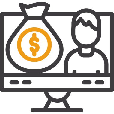 Para için. Web simgesi basit illüstrasyon