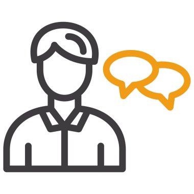 Konuş. Web simgesi basit illüstrasyon