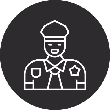 Polis memuru. Web simgesi basit illüstrasyon