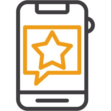 Yıldız simgesi, vektör illüstrasyonlu akıllı telefon