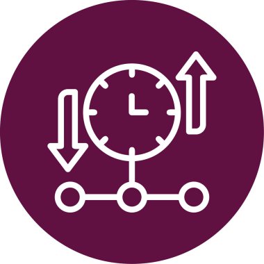 Modern saat simgesinin vektör illüstrasyonu