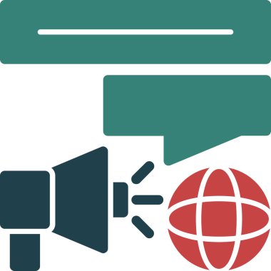 Konuşmacı. Web simgesi basit illüstrasyon