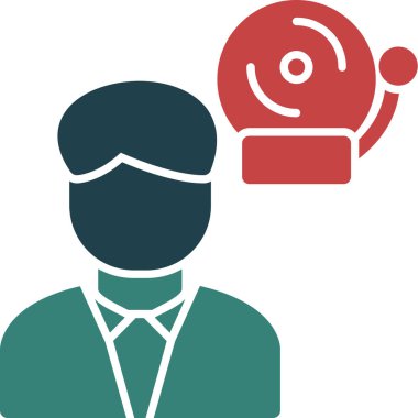 Baş simgesi olan bir kulaklığın vektör çizimi