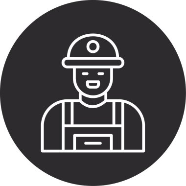 Bir işçi simgesinin vektör illüstrasyonu