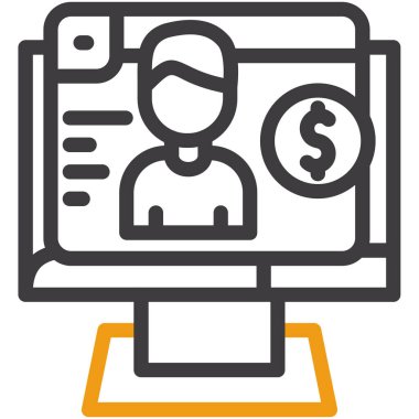 bankacılık finans sektörü simgesi ana hatları biçiminde