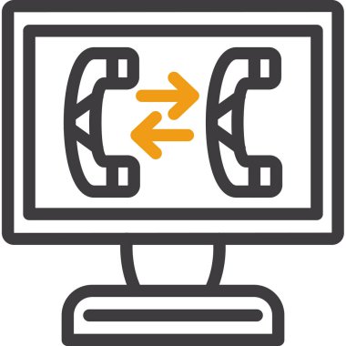 Çağrı merkezi ikonu doldurulmuş dış hat biçimi