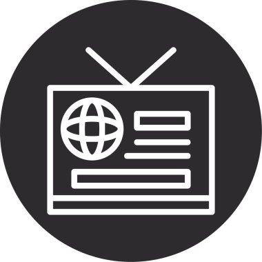 Televizyon. Web simgesi basit illüstrasyon