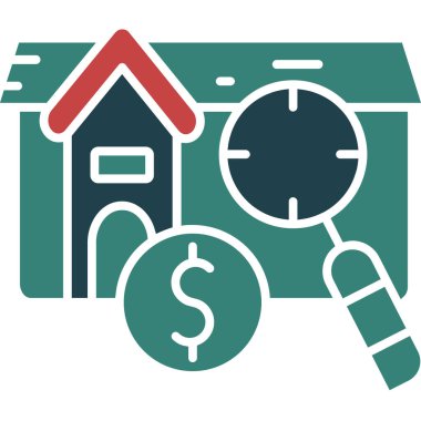 ev ve para düz simgesi