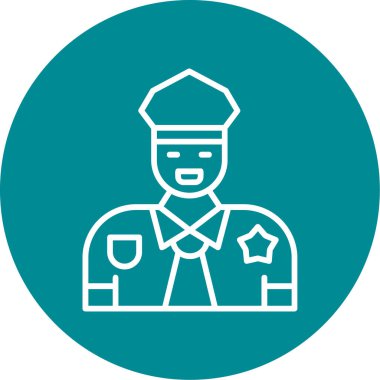 Polis. Web simgesi basit illüstrasyon