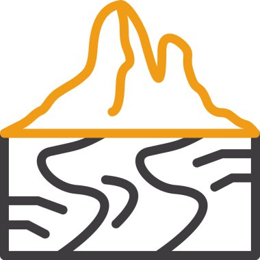 Dağ tepesi manzara simgesi ana hatlarıyla