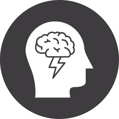 Şimşek vektör simgesine sahip beyin