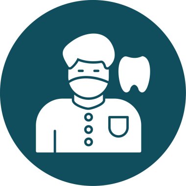 dişçi ikonu vektör illüstrasyonu. Basit dişçi sembolü