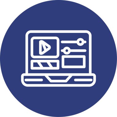 Dizüstü bilgisayar simgesi vektör çizimi