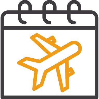 Takvim seyahat simgesi ana hat biçiminde