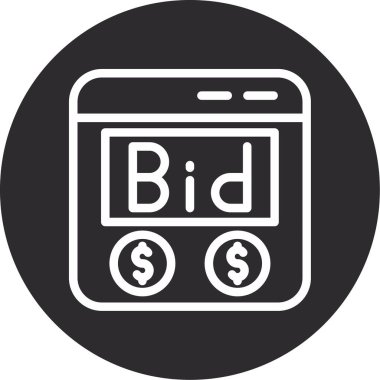 Satmak için açık artırma vektör simgesi modern basit vektör illüstrasyonu