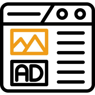 Pazarlama reklam simgesi ana hatları biçiminde