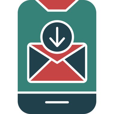 E- posta simgesi vektör illüstrasyon tasarımlı cep telefonu