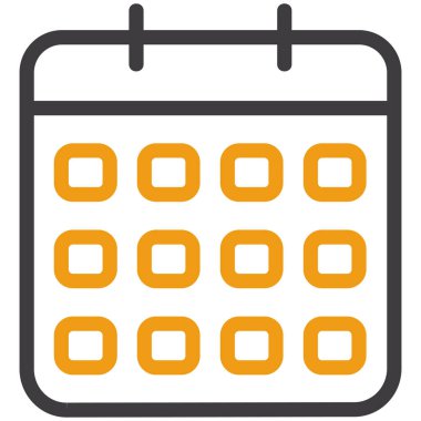 Takvim simgesi, vektör illüstrasyonu. Düz tasarım biçimi