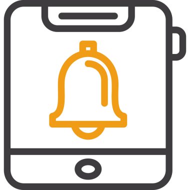 akıllı telefon çan simgesi, basit vektör tasarımı