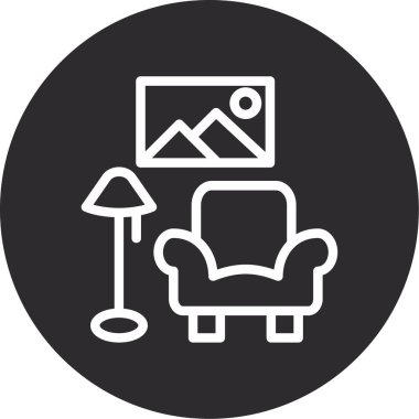 Mobilya simgesinin vektör illüstrasyonu