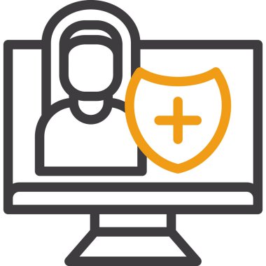 Veri Koruma Vektör Çizgisi simgesi,