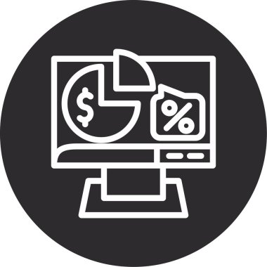 grafik simgesi, vektör illüstrasyonlu bilgisayar monitörü