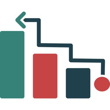 iş büyümesi grafiği simgesi düz stil