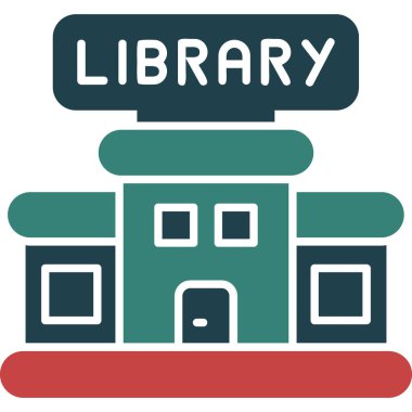 Kütüphane. Web simgesi basit illüstrasyon