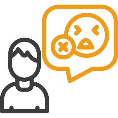 Sohbet mesajlı üzgün yüzlü konuşma balonu