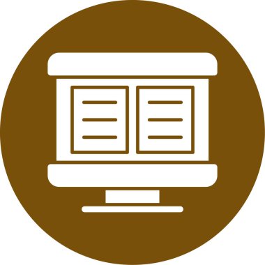 Bir dizüstü bilgisayar simgesinin vektör illüstrasyonu