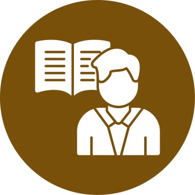 Elinde kitap olan bir adamın vektör çizimi