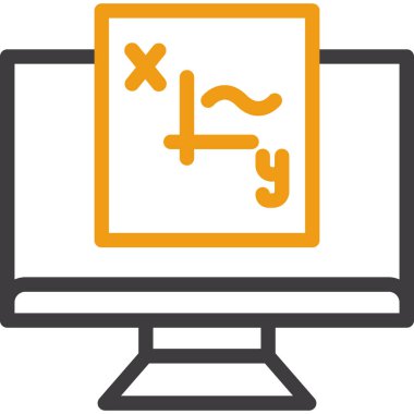 Bir dizüstü bilgisayar simgesinin vektör illüstrasyonu