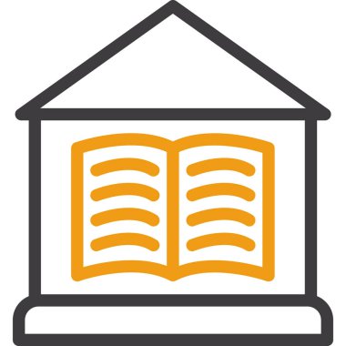 Kütüphane. Web simgesi basit illüstrasyon