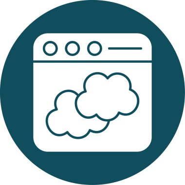 Bulut. Web simgesi basit illüstrasyon