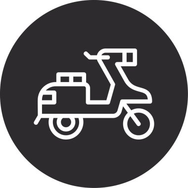 motosiklet web simgesi, basit vektör illüstrasyonu