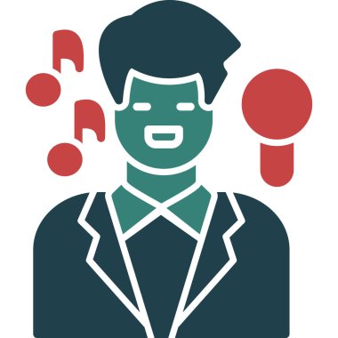 Kulaklık simgesi olan avatar adam, düz tasarım