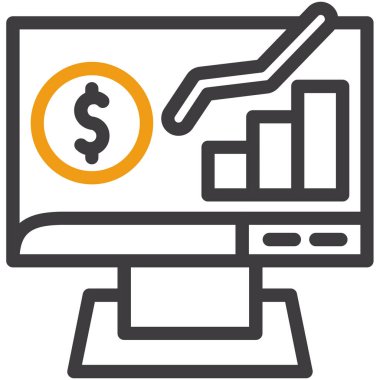 finansal veri vektör çizgisi simgesi tasarımı