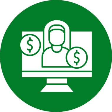 çevrimiçi para vektörü simgesi modern satır illüstrasyonu