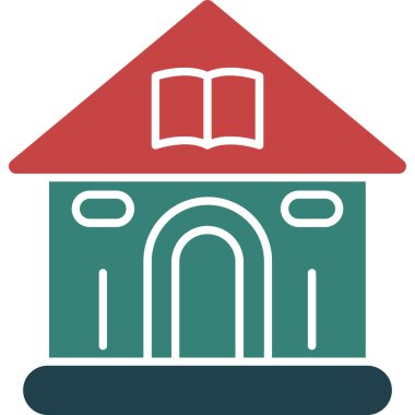 Kütüphane. Web simgesi basit illüstrasyon